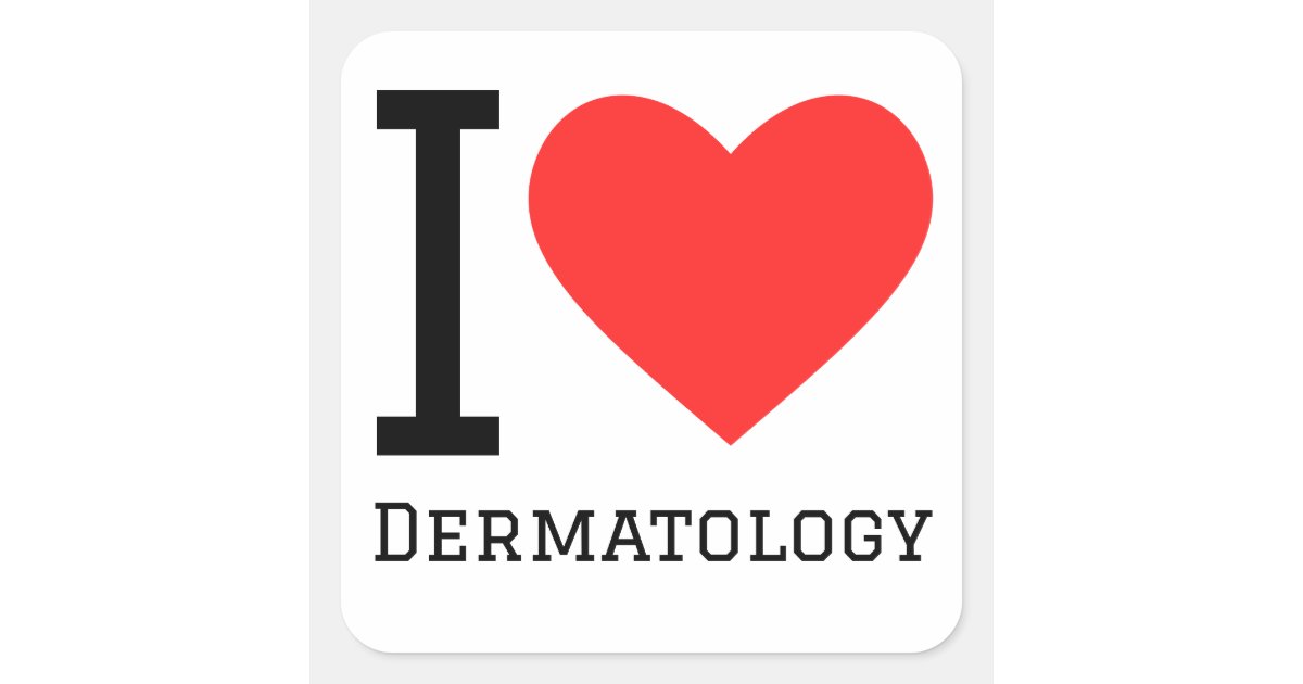 Sticker Carré J'aime la dermatologie | Zazzle.fr