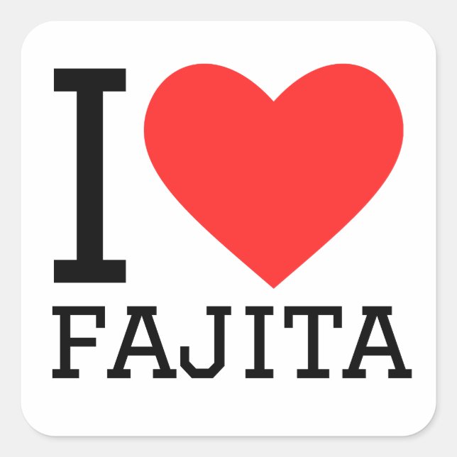 Sticker Carré J'aime la fajita (Devant)