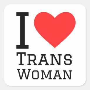 Sticker Carré J'aime la femme trans