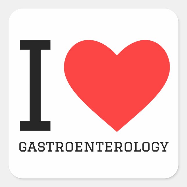 Sticker Carré J'aime la gastroentérologie (Devant)