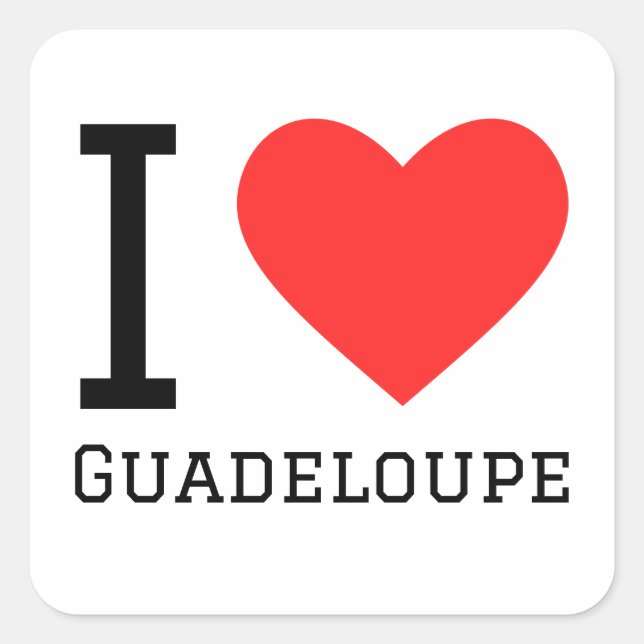 Sticker Carré J'aime la guadeloupe (Devant)