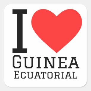 Sticker Carré J'aime la Guinée équatoriale