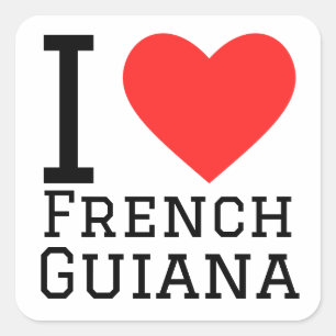 Sticker Carré J'aime la Guyane française
