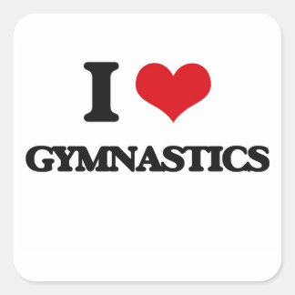 Sticker Carré J'aime la gymnastique