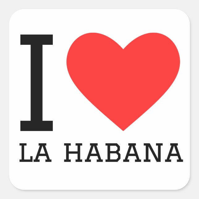 Sticker Carré J'aime la habana (Devant)