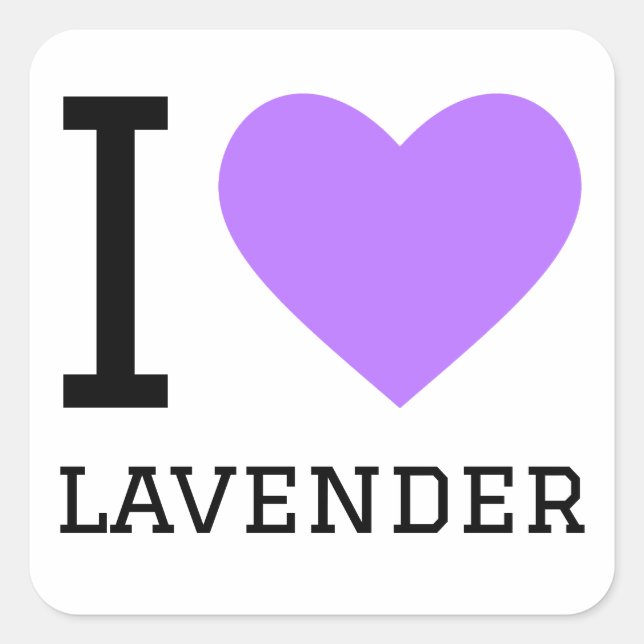 Sticker Carré J'aime la lavande (Devant)