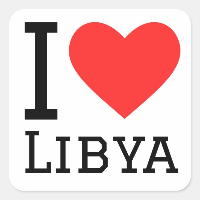 Sticker Carré J'aime la libye (Devant)