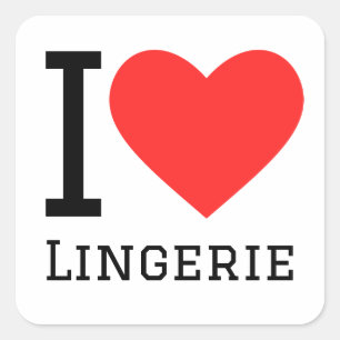 Sticker Carré J'aime la lingerie