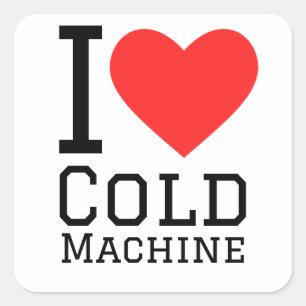 Sticker Carré J'aime la machine froide