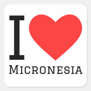 Sticker Carré J'aime la Micronésie