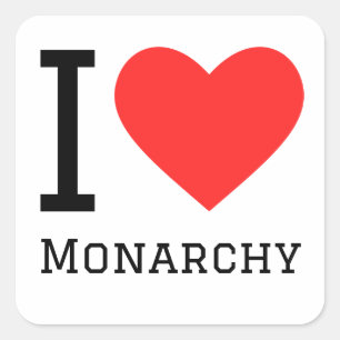 Sticker Carré J'aime la monarchie