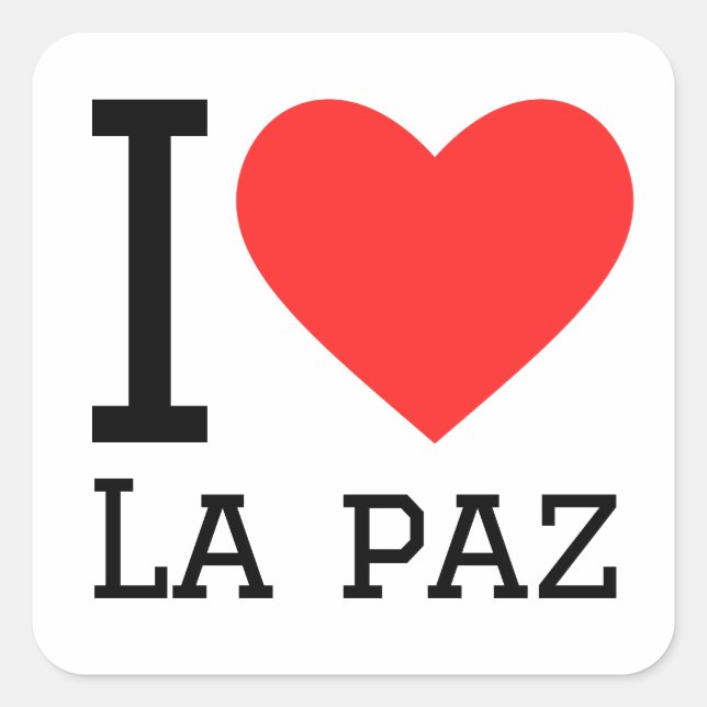 Sticker Carré J'aime la Paz (Devant)