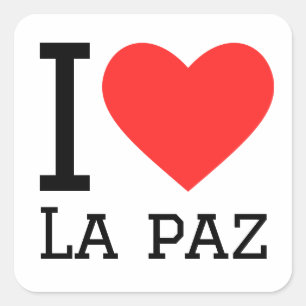 Sticker Carré J'aime la Paz