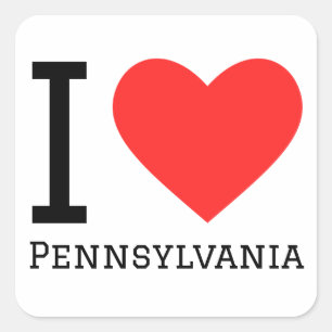 Sticker Carré J'aime la Pennsylvanie