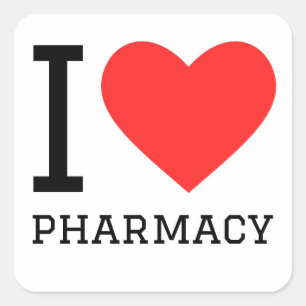 Sticker Carré J'aime la pharmacie