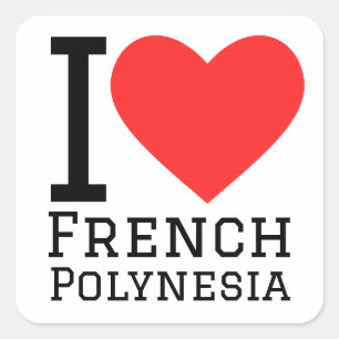 Sticker Carré J'aime la Polynésie française