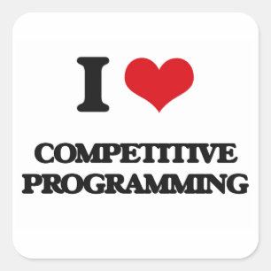Sticker Carré J'aime la programmation compétitive