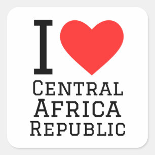 Sticker Carré J'aime la république d'Afrique centrale