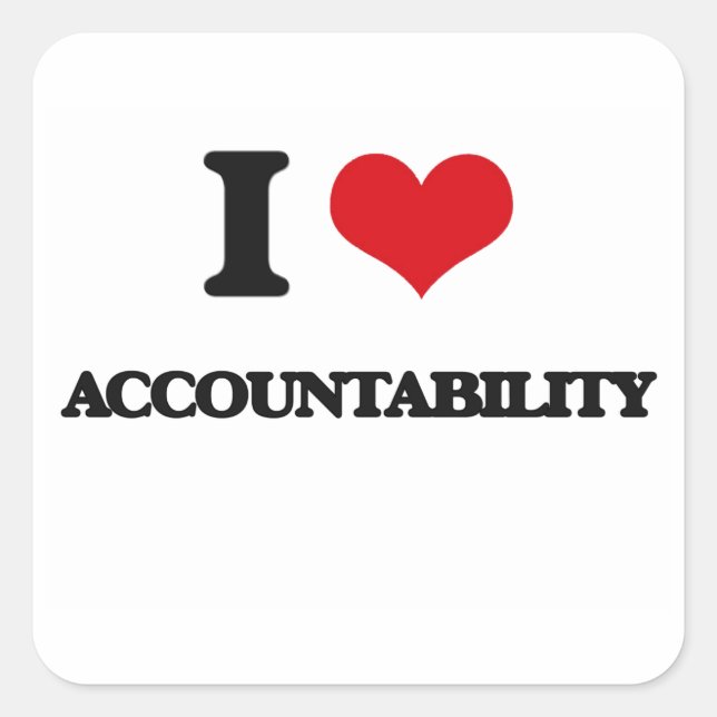 Sticker Carré J'aime la responsabilité (Devant)