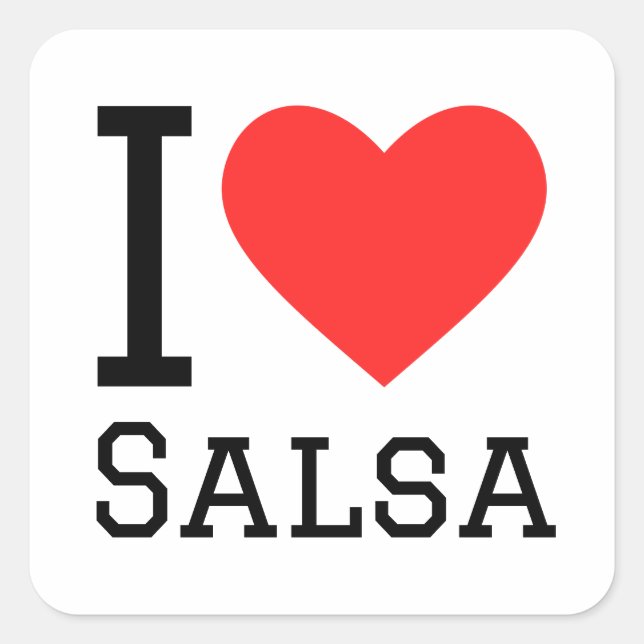 Sticker Carré J'aime la salsa (Devant)