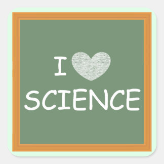 Sticker Carré J'aime la science