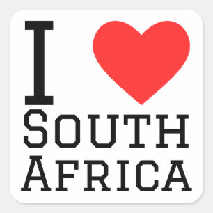 Sticker Carré J'aime l'Afrique du Sud