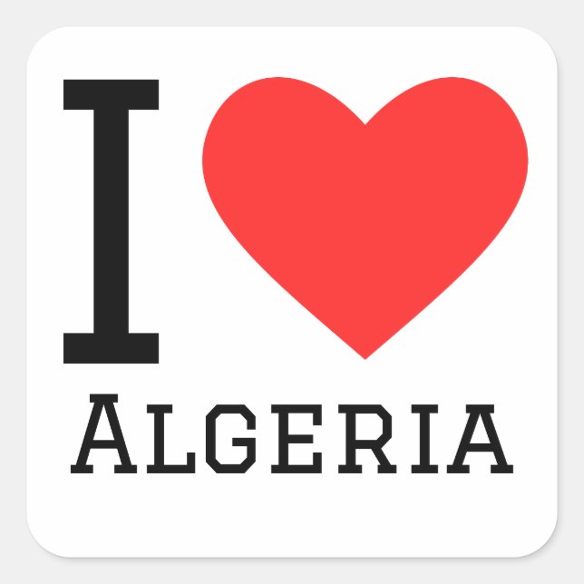 Sticker Carré J'aime l'algérie (Devant)