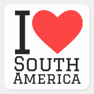 Sticker Carré J'aime l'Amérique du Sud