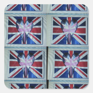 Sticker Carré J'aime l'Angleterre Impression d'art