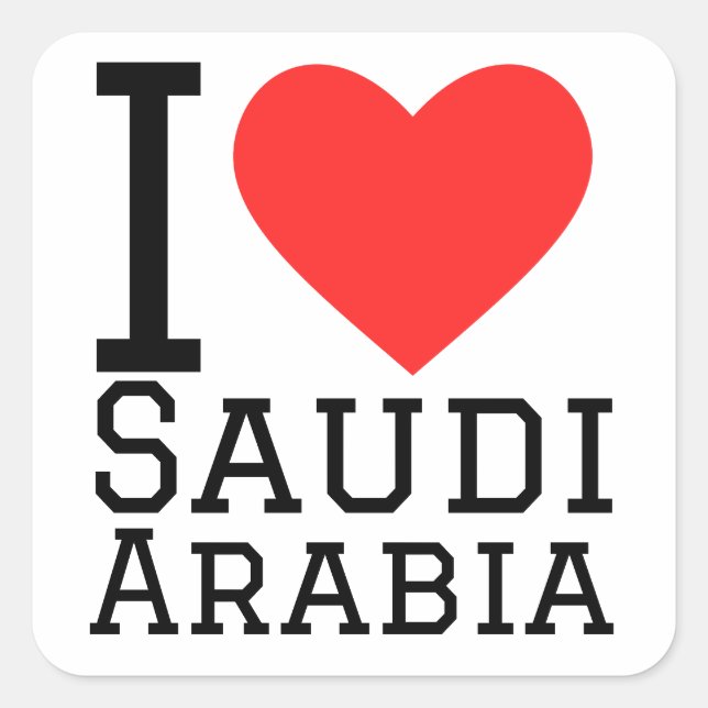Sticker Carré J'aime l'Arabie saoudite (Devant)