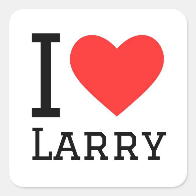 Sticker Carré J'aime larry (Devant)