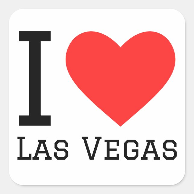Sticker Carré J'aime Las Vegas (Devant)