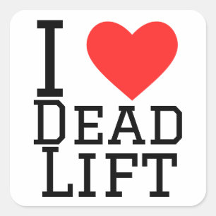 Sticker Carré J'aime l'ascenseur mort