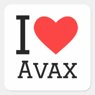 Sticker Carré J'aime l'avax