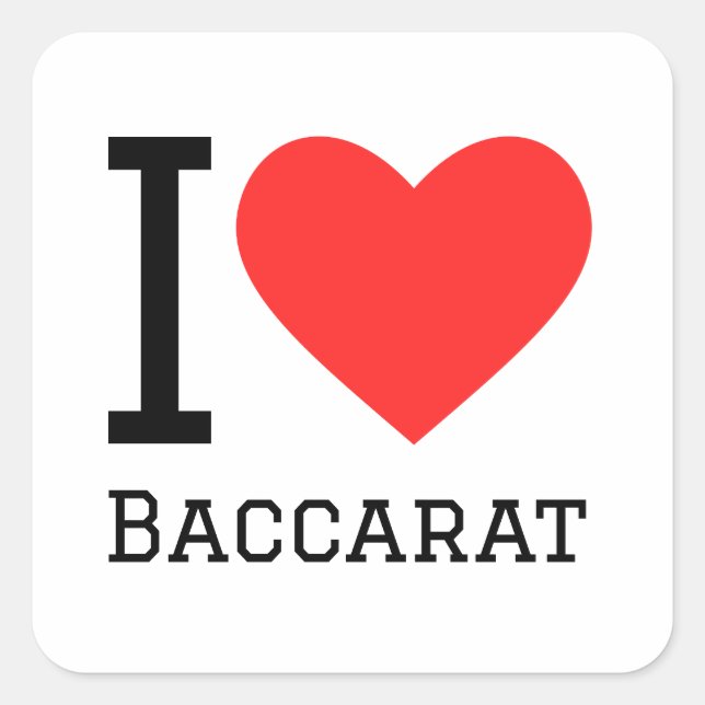 Sticker Carré J'aime le baccarat (Devant)
