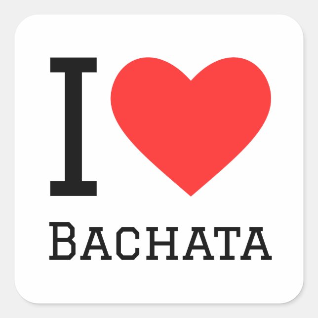 Sticker Carré J'aime le bachata (Devant)