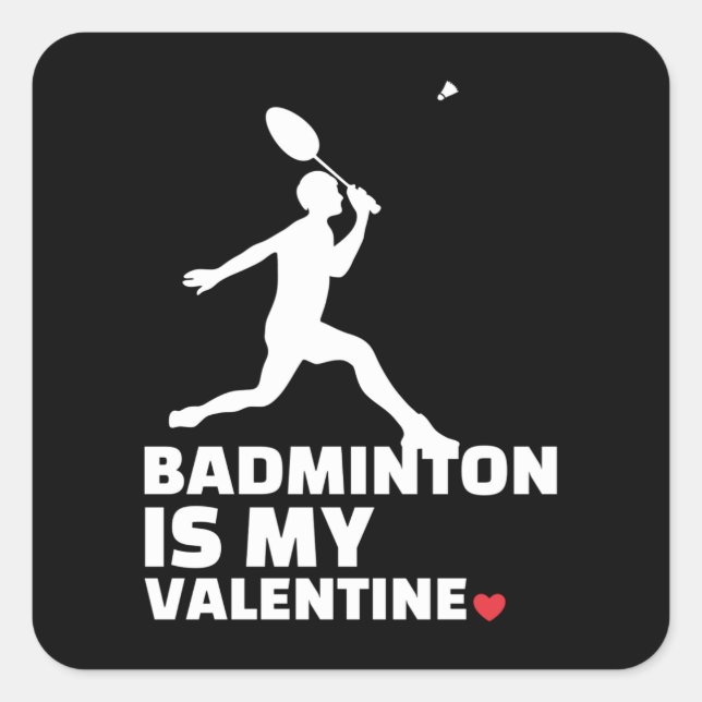 Sticker Carré  J'aime le badminton Stylish blinton silhouette (Devant)