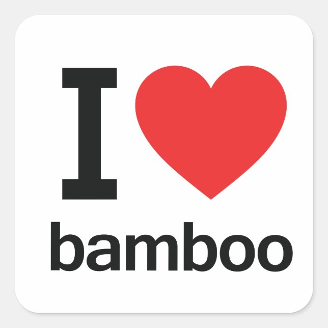 Sticker Carré J'aime le bambou (Devant)