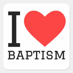 Sticker Carré J'aime le baptême
