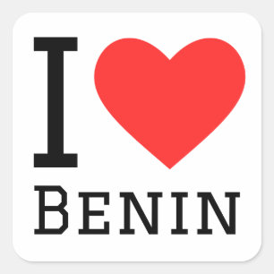 Sticker Carré J'aime le benin