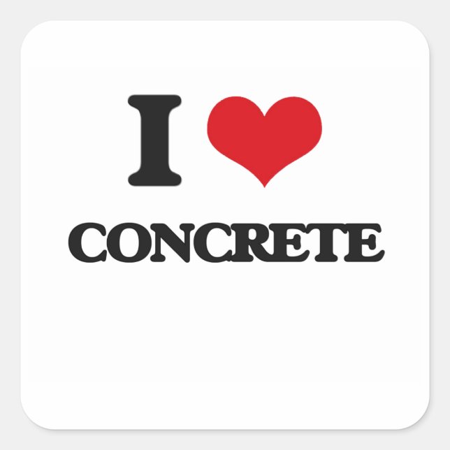 Sticker Carré J'aime le béton (Devant)