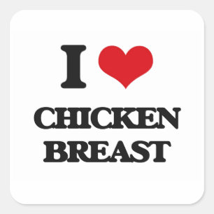 Sticker Carré J'aime le blanc de poulet