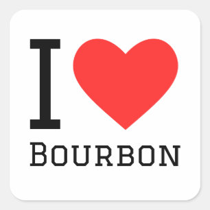 Sticker Carré J'aime le bourbon