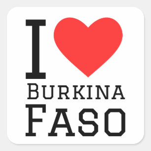Sticker Carré J'aime le Burkina Faso