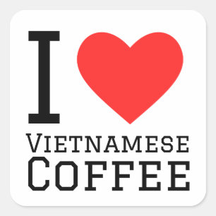 Sticker Carré J'aime le café vietnamien