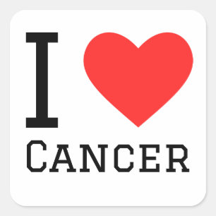 Sticker Carré J'aime le cancer