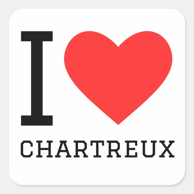 Sticker Carré J'aime le chartreux (Devant)