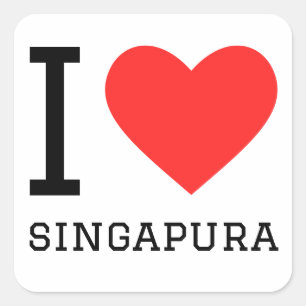 Sticker Carré J'aime le chat singapura