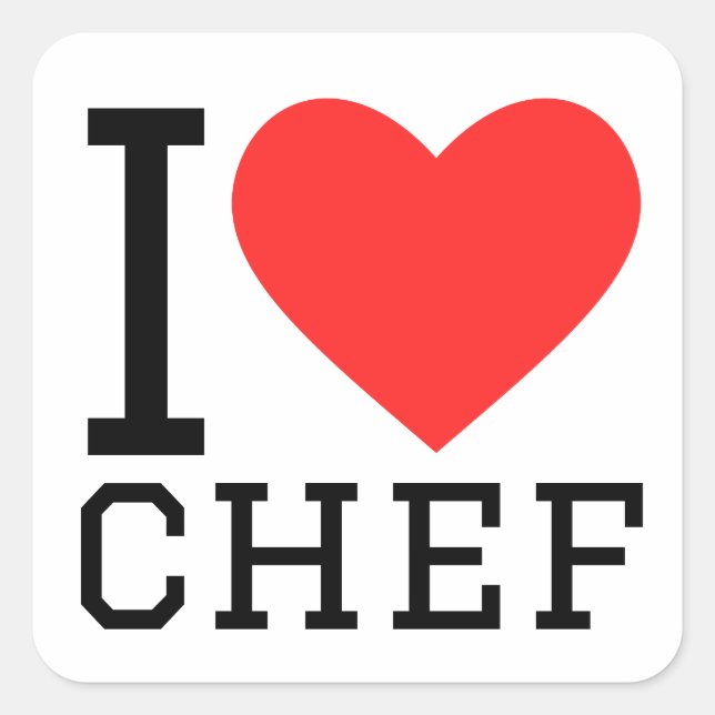 Sticker Carré J'aime le chef (Devant)