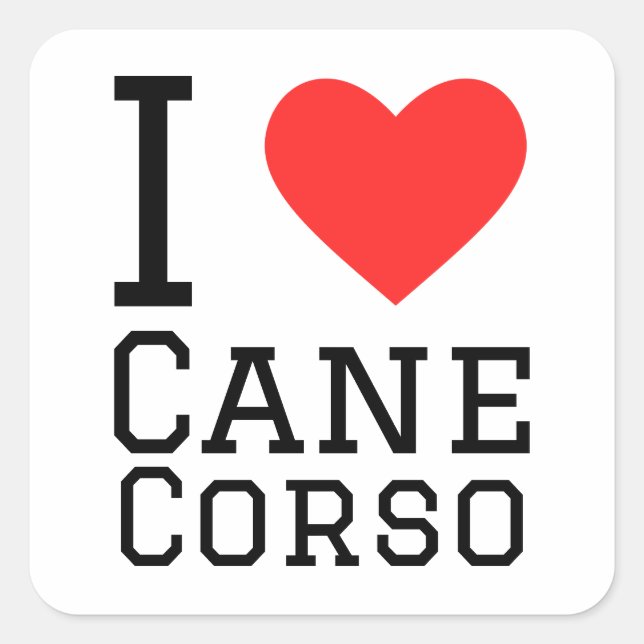 Sticker Carré J'aime le corso à canne (Devant)